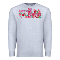 Heather Grey floral love and kiss Premium Sweatshirt - AdoDesignShop