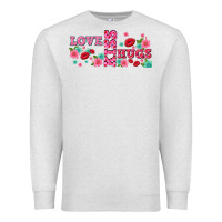 Oatmeal Heather floral love and kiss Premium Sweatshirt - AdoDesignShop