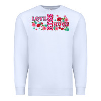 White floral love and kiss Premium Sweatshirt - AdoDesignShop