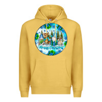 Antique Gold merry christmas Premium Hoodie - CowhideDigitalArt