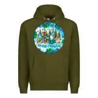 Army Green merry christmas Premium Hoodie - CowhideDigitalArt