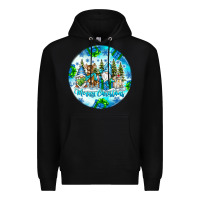 Black merry christmas Premium Hoodie - CowhideDigitalArt