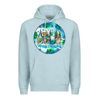 Blue Mist merry christmas Premium Hoodie - CowhideDigitalArt