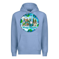 Colony Blue merry christmas Premium Hoodie - CowhideDigitalArt