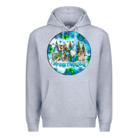 Heather Grey merry christmas Premium Hoodie - CowhideDigitalArt