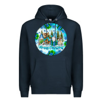 Navy merry christmas Premium Hoodie - CowhideDigitalArt