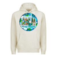 Oatmeal Heather merry christmas Premium Hoodie - CowhideDigitalArt
