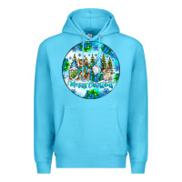 Ocean Blue merry christmas Premium Hoodie - CowhideDigitalArt