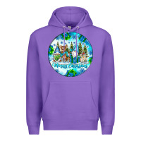 Purple merry christmas Premium Hoodie - CowhideDigitalArt
