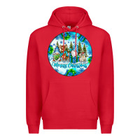Red merry christmas Premium Hoodie - CowhideDigitalArt
