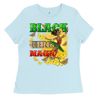 Baby Blue black girl magic Ladies Tee - CowGirlArtShop