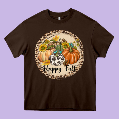Happy Fall Heavy Core Tee Designed By Texasbilliewilder