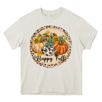 Cream Happy Fall Heavy Core Tee - texasbilliewilder