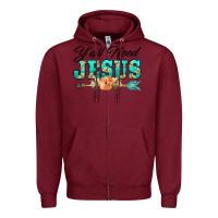 Burgundy y'all need jesus arrow lily flowers Zipper Hoodie - BarkalooDesign