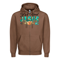 Chestnut y'all need jesus arrow lily flowers Zipper Hoodie - BarkalooDesign