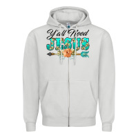 Dove Grey y'all need jesus arrow lily flowers Zipper Hoodie - BarkalooDesign