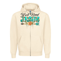 Sandshell y'all need jesus arrow lily flowers Zipper Hoodie - BarkalooDesign