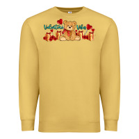 Antique Gold valentines vibes with gifts and bear Premium Sweatshirt - AdoDesignShop