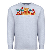 Heather Grey valentines vibes with gifts and bear Premium Sweatshirt - AdoDesignShop