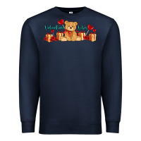 Navy valentines vibes with gifts and bear Premium Sweatshirt - AdoDesignShop