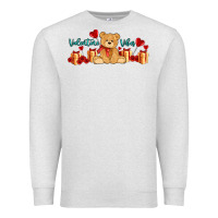 Oatmeal Heather valentines vibes with gifts and bear Premium Sweatshirt - AdoDesignShop