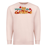 Pale Pink valentines vibes with gifts and bear Premium Sweatshirt - AdoDesignShop