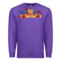 Purple valentines vibes with gifts and bear Premium Sweatshirt - AdoDesignShop