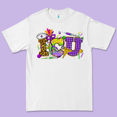 Mardi Gras Icu Nurse Premium Tee Designed By Howdyjamesfarm