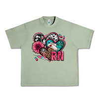 Oil Green rn registered nurse hearts Urban Heavy Tee - Jasminsmagicworld