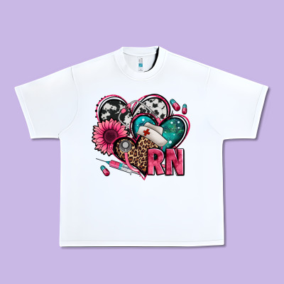Rn Registered Nurse Hearts Urban Heavy Tee Designed By Jasminsmagicworld
