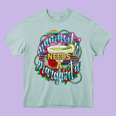 Mamacita Needs A Margarita Heavy Core Tee Designed By Nancycooperartshop