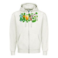 Oatmeal Heather st.patrick's nurse love heart stethoscope Zipper Hoodie - BarkalooDesign