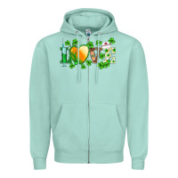 Seafoam st.patrick's nurse love heart stethoscope Zipper Hoodie - BarkalooDesign