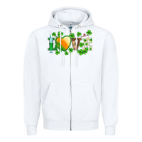 White st.patrick's nurse love heart stethoscope Zipper Hoodie - BarkalooDesign