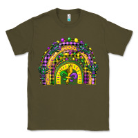 Army Green mardi gras rainbow and fleur de lis Classic Tee - CowGirlArtShop