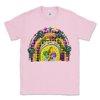 Bubblegum Pink mardi gras rainbow and fleur de lis Classic Tee - CowGirlArtShop