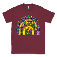 Burgundy mardi gras rainbow and fleur de lis Classic Tee - CowGirlArtShop