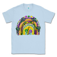 Dusty Blue mardi gras rainbow and fleur de lis Classic Tee - CowGirlArtShop