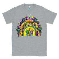 Heather Grey mardi gras rainbow and fleur de lis Classic Tee - CowGirlArtShop