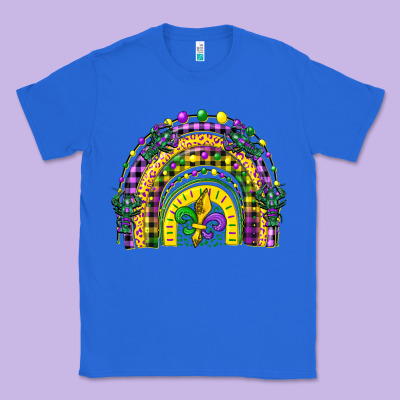 Mardi Gras Rainbow And Fleur De Lis Classic Tee Designed By Cowgirlartshop