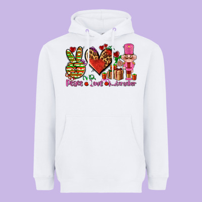 Peace Love Nutcraker Heavyweight Hoodie Designed By Adodesignshop