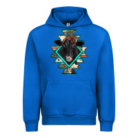 Cobalt black angus cowhide aztec Urban Hoodie - JahusDesignShop