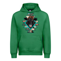 Emerald black angus cowhide aztec Urban Hoodie - JahusDesignShop