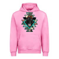 Fuchsia Pink black angus cowhide aztec Urban Hoodie - JahusDesignShop