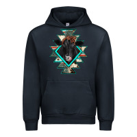 Navy black angus cowhide aztec Urban Hoodie - JahusDesignShop
