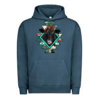Pigment Midnight Navy black angus cowhide aztec Urban Hoodie - JahusDesignShop