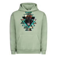 Pigment Oil Green black angus cowhide aztec Urban Hoodie - JahusDesignShop