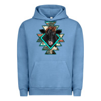 Pigment Pebble Blue black angus cowhide aztec Urban Hoodie - JahusDesignShop