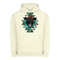 Pigment Pistachio black angus cowhide aztec Urban Hoodie - JahusDesignShop