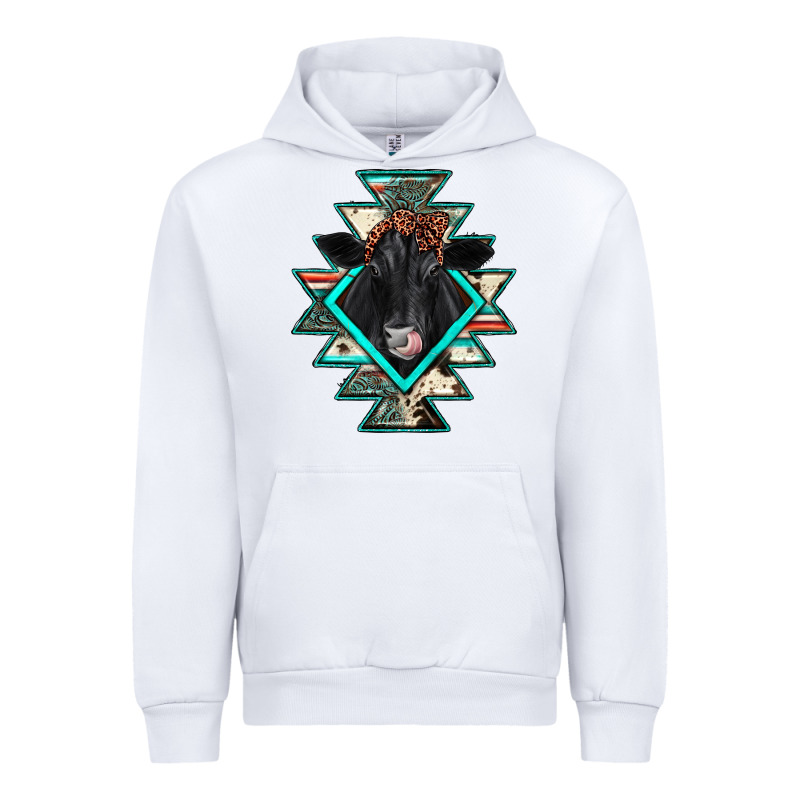 Black Angus Cowhide Aztec Urban Hoodie by JahusDesignShop | Teevron